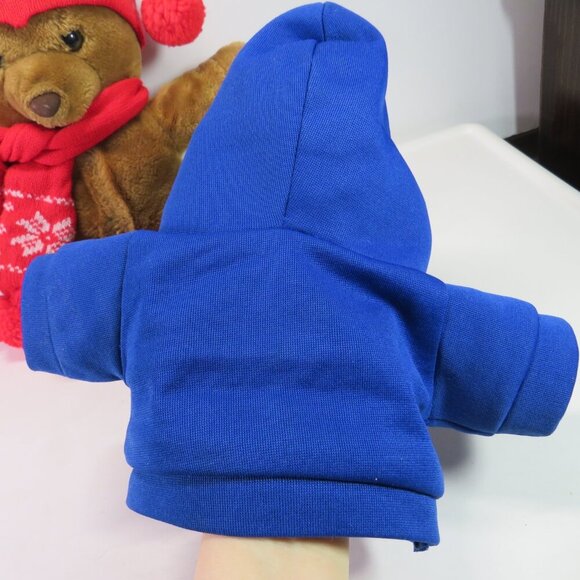 TEDDY BEAR WEARING HOODIE (can come off) 14" long Stuffed Animal PLUSH knit hat - Picture 12 of 12